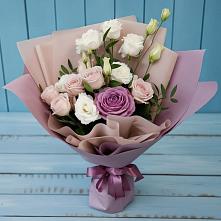 Букет цветов из:  Розы и Лизиантусы в Одинцово
