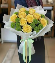 Букет цветов из:  Хризантемы и Розы #REPLACE_PRED# Одинцово