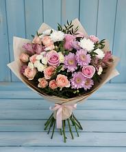 Букет цветов из:  Хризантемы, Розы и Альстромерии #REPLACE_PRED# Одинцово